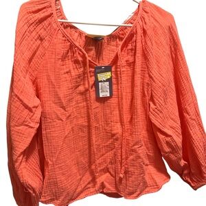 a new day Bright Coral Blouse